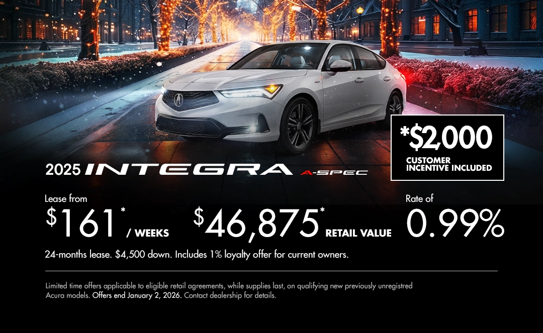 Bannière de Promotion Acura Integra 2025